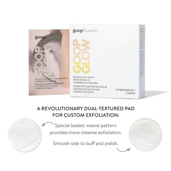 GOOPGLOW 15% Glycolic acid + fruit extract overnight glow peel-2 GLOW PEEL PADS - Picture 6 of 9